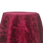 90" Wine Crushed Velvet Tablecloth