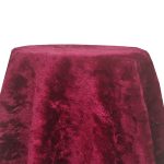 120" Wine Crushed Velvet Tablecloth