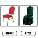 Green Crushed Velvet Chair Cover - Image 5