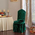 Green Crushed Velvet Chair Cover - Image 4