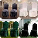Green Crushed Velvet Chair Cover - Image 2