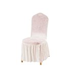 Ivory Crushed Velvet Chair Cover