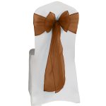 10Pc Brown Organza Chair Sashes - Image 2