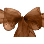 10Pc Brown Organza Chair Sashes - Image 3