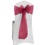10Pc Bubble Gum Pink Organza Chair Sashes - Image 3