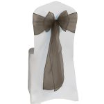 10Pc Dark Grey Organza Chair Sashes - Image 3