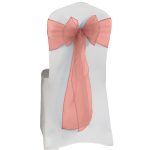 10Pc Dusty Pink Organza Chair Sashes - Image 3