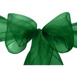 10Pc Emerald Green Organza Chair Sashes - Image 2