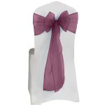 10Pc Light Plum Organza Chair Sashes - Image 3