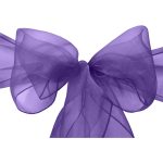10Pc Light Purple Organza Chair Sashes - Image 2