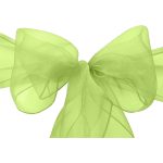 10Pc Lime Green Organza Chair Sashes - Image 4