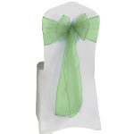 10Pc Mint Green Organza Chair Sashes - Image 3