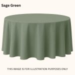 54" Round Sage Green Polyester Tablecloth