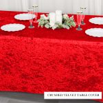 6FT Red Crushed Velvet Fitted Tablecloth - Image 6