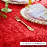 6FT Red Crushed Velvet Fitted Tablecloth - Image 5