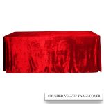 6FT Red Crushed Velvet Fitted Tablecloth - Image 4