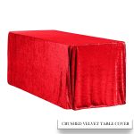6FT Red Crushed Velvet Fitted Tablecloth - Image 3