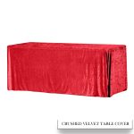 6FT Red Crushed Velvet Fitted Tablecloth - Image 2
