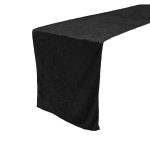 12" x 108" Black Crushed Velvet  Table Runner - Image 2