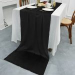 12" x 108" Black Crushed Velvet  Table Runner - Image 3