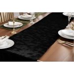 12" x 108" Black Crushed Velvet  Table Runner - Image 7