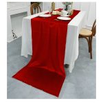 12" x 108" Red Crushed Velvet  Table Runner - Image 3