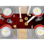 12" x 108" Red Crushed Velvet  Table Runner - Image 5