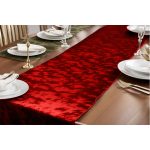 12" x 108" Red Crushed Velvet  Table Runner - Image 7