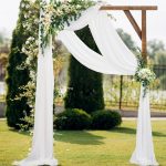 White Chiffon Wedding Arch Drapes Set of 2 panels
