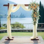 Ivory Chiffon Wedding Arch Drapes Set of 2 panels
