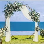 Ivory Chiffon Wedding Arch Drapes Set of 2 panels - Image 2
