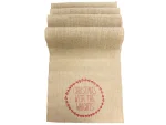 Custom hessian table runner with printed logo for wedding and event décor