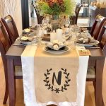 Personalised hessian table runner with custom logo for weddings and events
