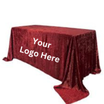 Printed Logo Crushed Velvet Tablecloth