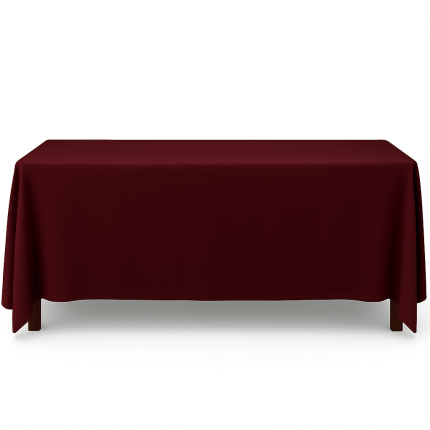 90'' x 132" Burgundy Polyester Tablecloth