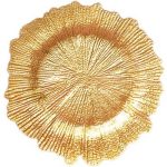 Elegant gold charger plate, perfect for formal table settings and adding luxury.