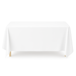 52'' x 90" White Polyester Tablecloth