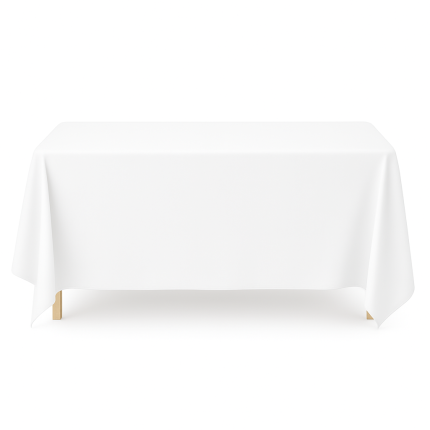 70" x 90" White SEAMLESS Polyester Tablecloth