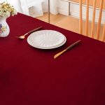 70" x 108" Burgundy Polyester Tablecloth - Image 2