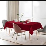 70" x 108" Burgundy Polyester Tablecloth - Image 6