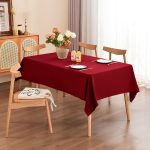 70" x 108" Burgundy Polyester Tablecloth - Image 9