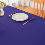 70" x 108" Navy Blue Polyester Tablecloth - Image 5