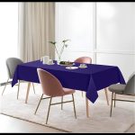 70" x 108" Navy Blue Polyester Tablecloth - Image 6
