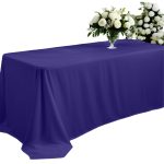 70" x 108" Navy Blue Polyester Tablecloth - Image 8