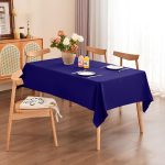 70" x 108" Navy Blue Polyester Tablecloth - Image 9