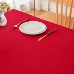 90" x 132" Red Seamless  Polyester Tablecloth - Image 5