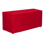 90" x 132" Red Seamless  Polyester Tablecloth - Image 3