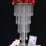 GLASS CRYSTAL 4 TIER TABLE CENTERPIECE 80CM HIGH