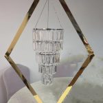 Metal Diamond Centrepiece Flower Stands With Chandelier