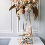 Gold Plated Metal Floral Stand 75cm